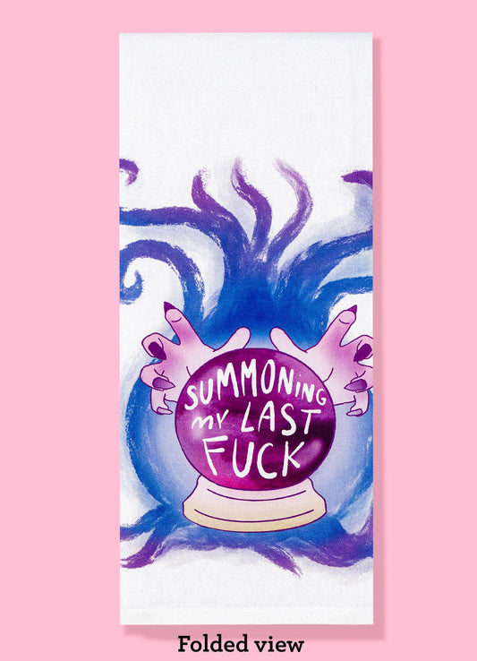 Summoning My Last Fuck dishtowel kitchen towel | Halloween