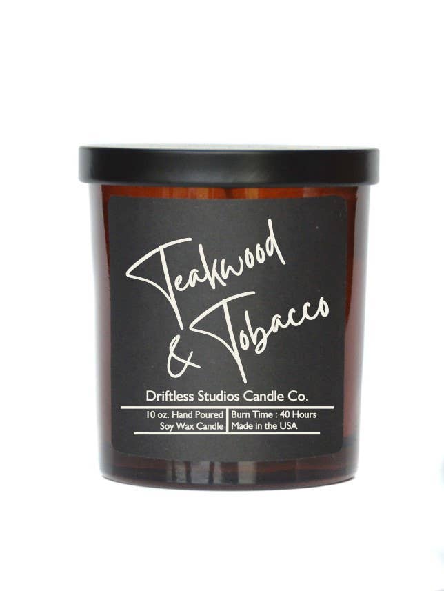 Teakwood & Tobacco Premium Soy Candle-10oz