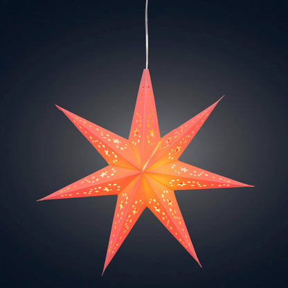 Twinkle Star 7 Point 9" Pink Paper Star Lantern Light