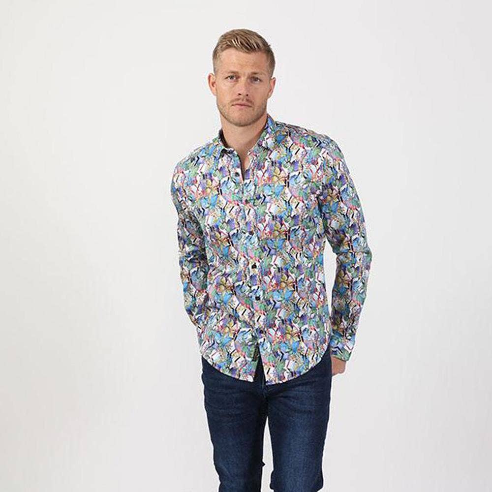 8x Colorful Leaves Print Shirt