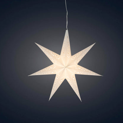 Twinkle Star ~ 7 Pointer, 9", White Paper Star Lantern Light