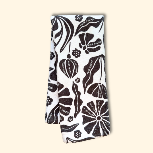 Subtle F*ck Trump Modern Flower Hand Towel