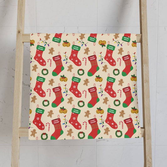 Subtle F*ck Trump Christmas Stocking Hand Towel