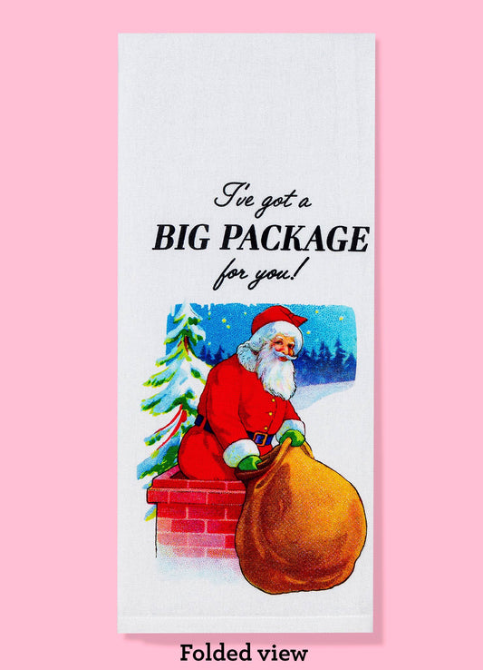 I've Got a Big Package kitchen towel | Santa Christmas