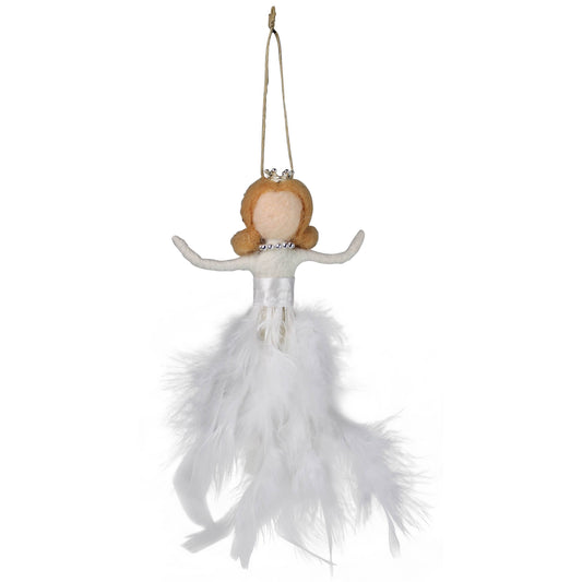 Feather Princess Ornament, White