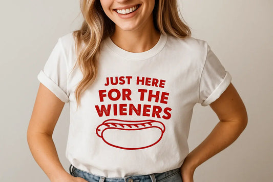 Just Here for the Wieners T-shirt Bella Canvas