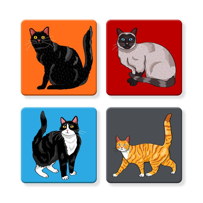 Kitty Coasters - 4 Rescue Cats