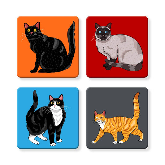 Kitty Coasters - 4 Rescue Cats