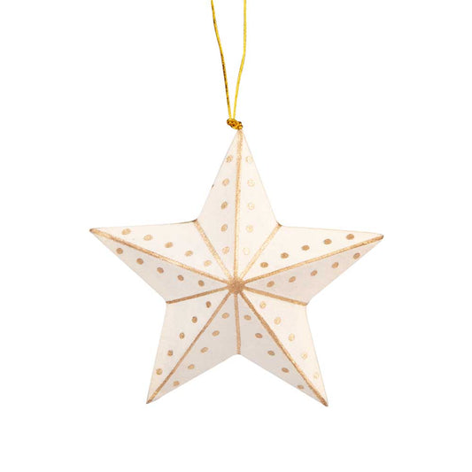 Gold & White Star Ornament