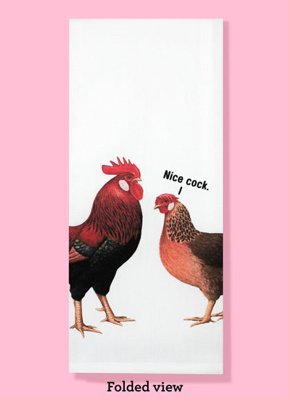 Nice Cock - Chicken and Rooster Dishtowel