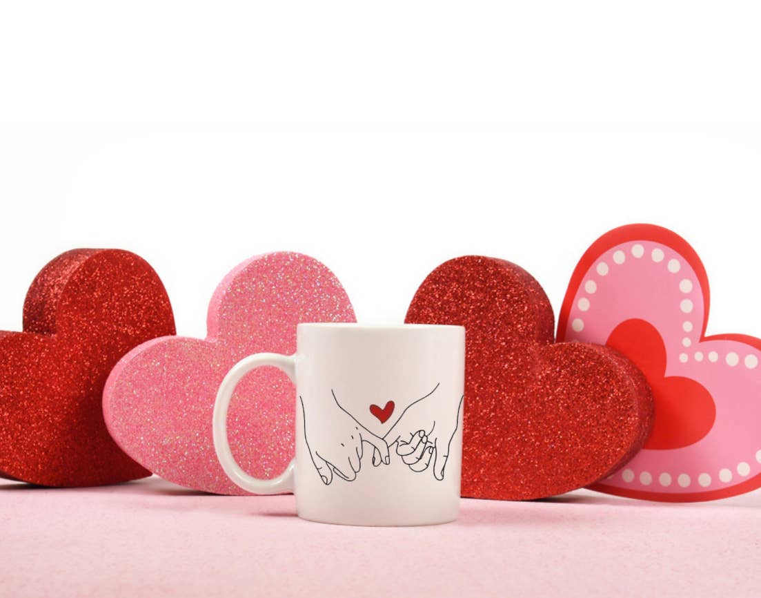 Pinky Promise Red Heart Love Coffee Mug