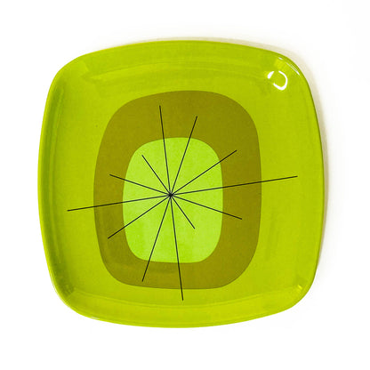 Atomic Melamine Salad Plates - Green - Set of 4